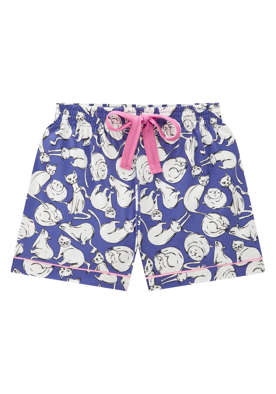 Pijama Estampado em Malha com T-Shirt e Shorts, . Pijama Estampado em Malha com T-Shirt e Shorts, , large.