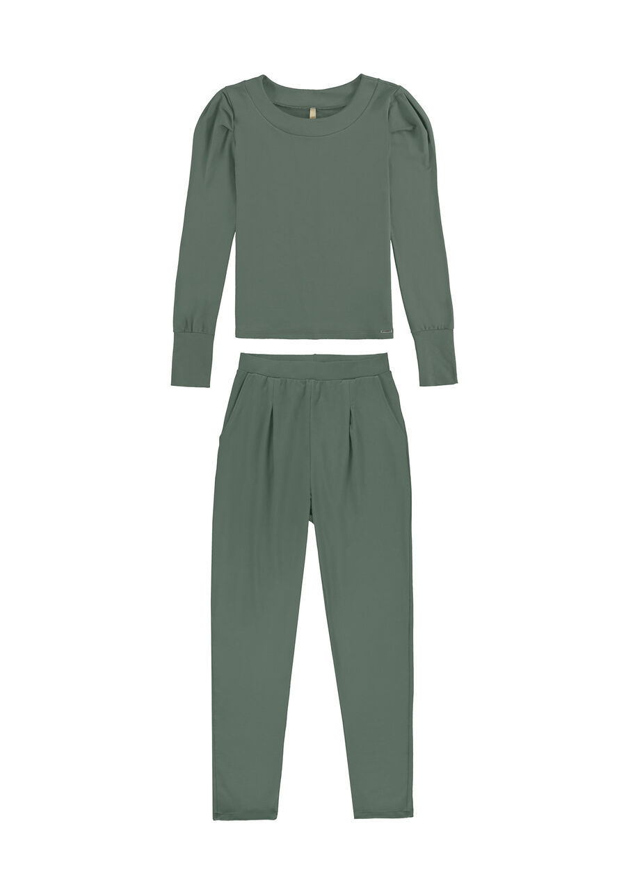 Conjunto Moletom Viscose com Elastano, VERDE THUNDER. Conjunto Moletom Viscose com Elastano, VERDE THUNDER, large.