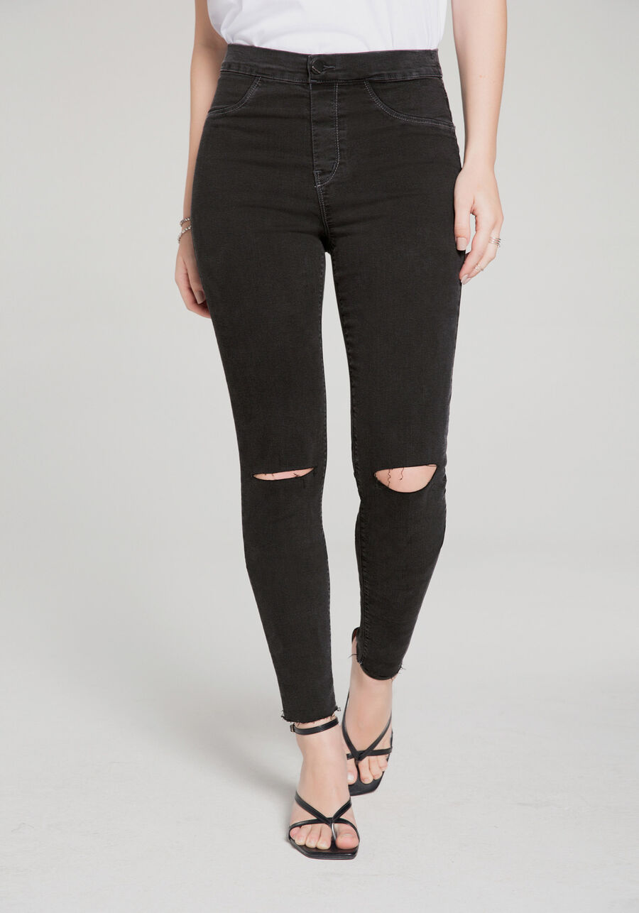 Calça Jeans Skinny Cropped Fit For Me ECO, PRETO REATIVO. Calça Jeans Skinny Cropped Fit For Me ECO, PRETO REATIVO, large.