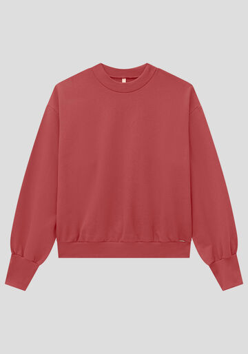 Blusão Plus Size Básico em Moletom, VERMELHO CEDRO-ROSA, large.