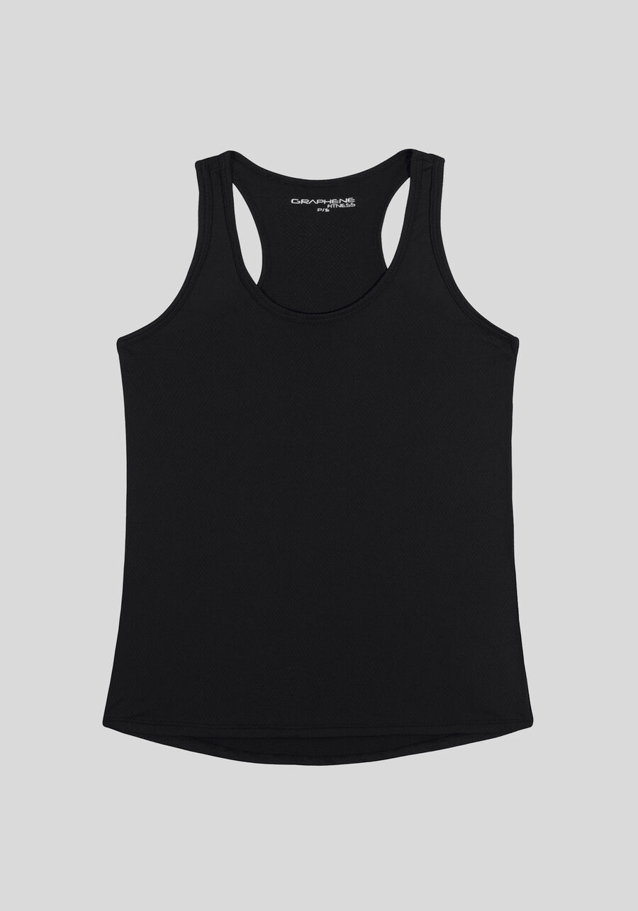 Blusa Regata Nadador Básica Em Malha De Poliamida, PRETO REATIVO. Blusa Regata Nadador Básica Em Malha De Poliamida, PRETO REATIVO, large.