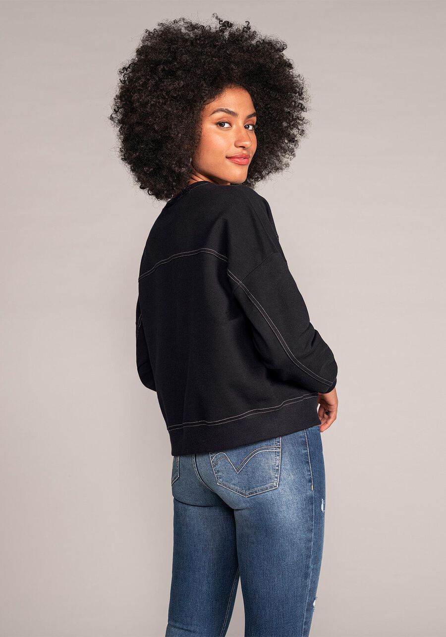 Blusão Molecotton Felpado, PRETO REATIVO. Blusão Molecotton Felpado, PRETO REATIVO, large.