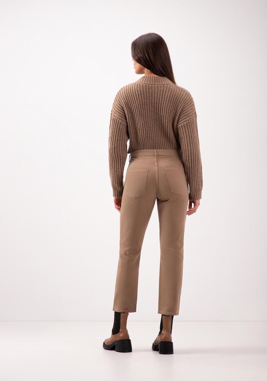 Blusão Curto De Tricô Com Gola Alta E Mangas Longas, VERDE. Blusão Curto De Tricô Com Gola Alta E Mangas Longas, VERDE, large.