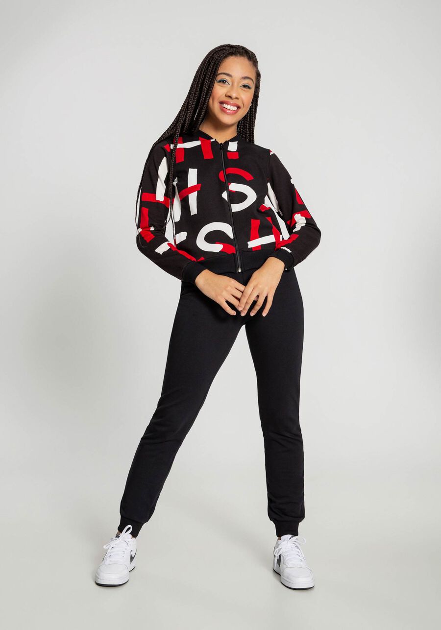 Jaqueta Estampada em Molecotton Juvenil, URBAN PRETO. Jaqueta Estampada em Molecotton Juvenil, URBAN PRETO, large.