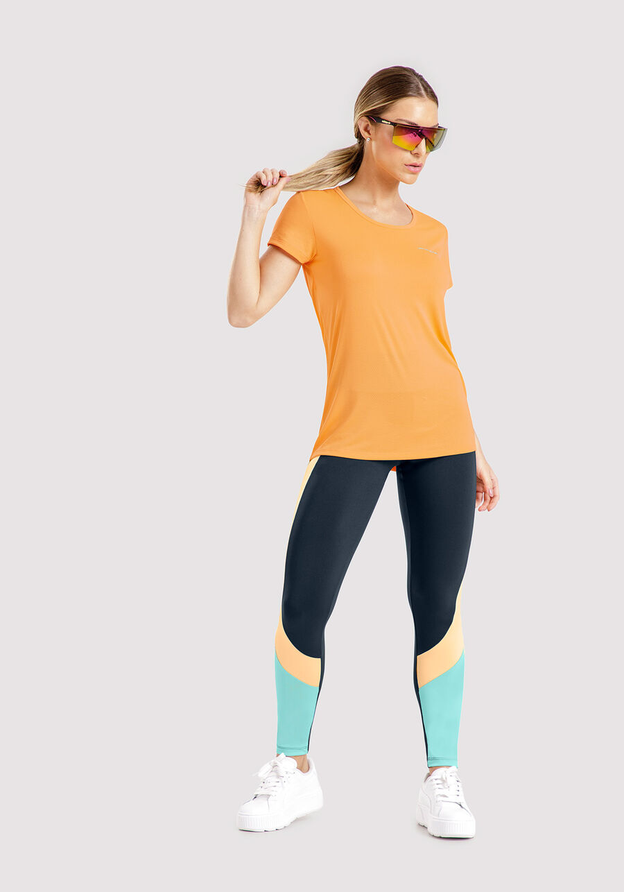 Blusa Mullet De Mangas Curtas Com Abertura Nas Costas, LARANJA BRIGHT. Blusa Mullet De Mangas Curtas Com Abertura Nas Costas, LARANJA BRIGHT, large.