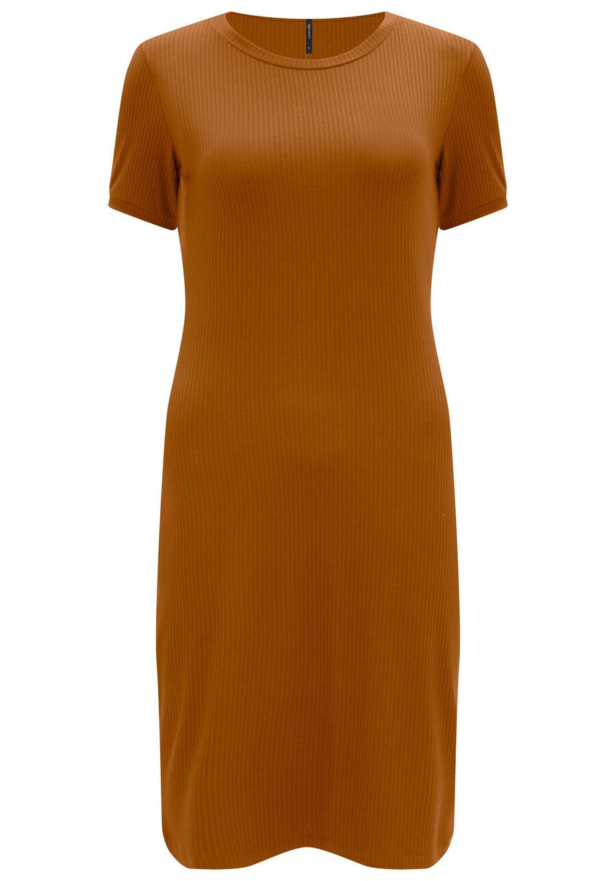 Vestido Curto Canelado Básico De Mangas Curtas Em Malha, . Vestido Curto Canelado Básico De Mangas Curtas Em Malha, , large.