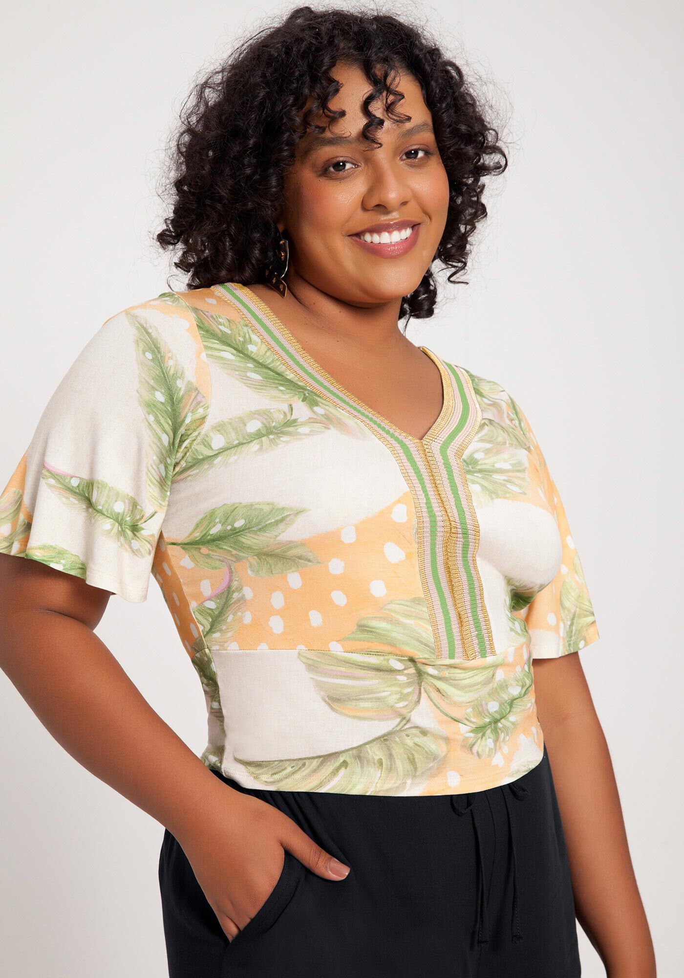 Blusa sales flare estampada