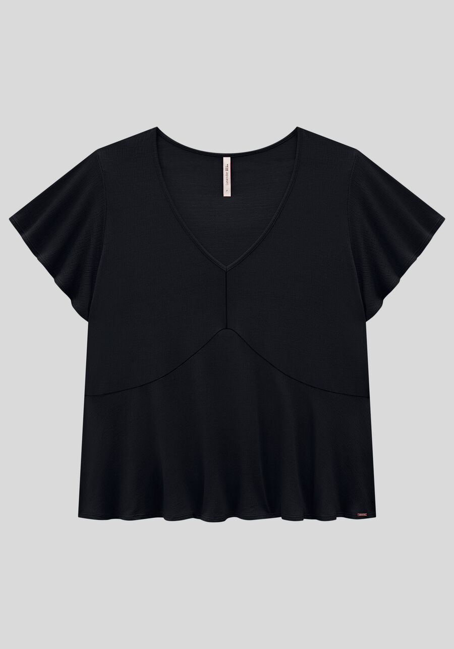 Blusa Plus Size em Malha com Recorte Godê, . Blusa Plus Size em Malha com Recorte Godê, , large.