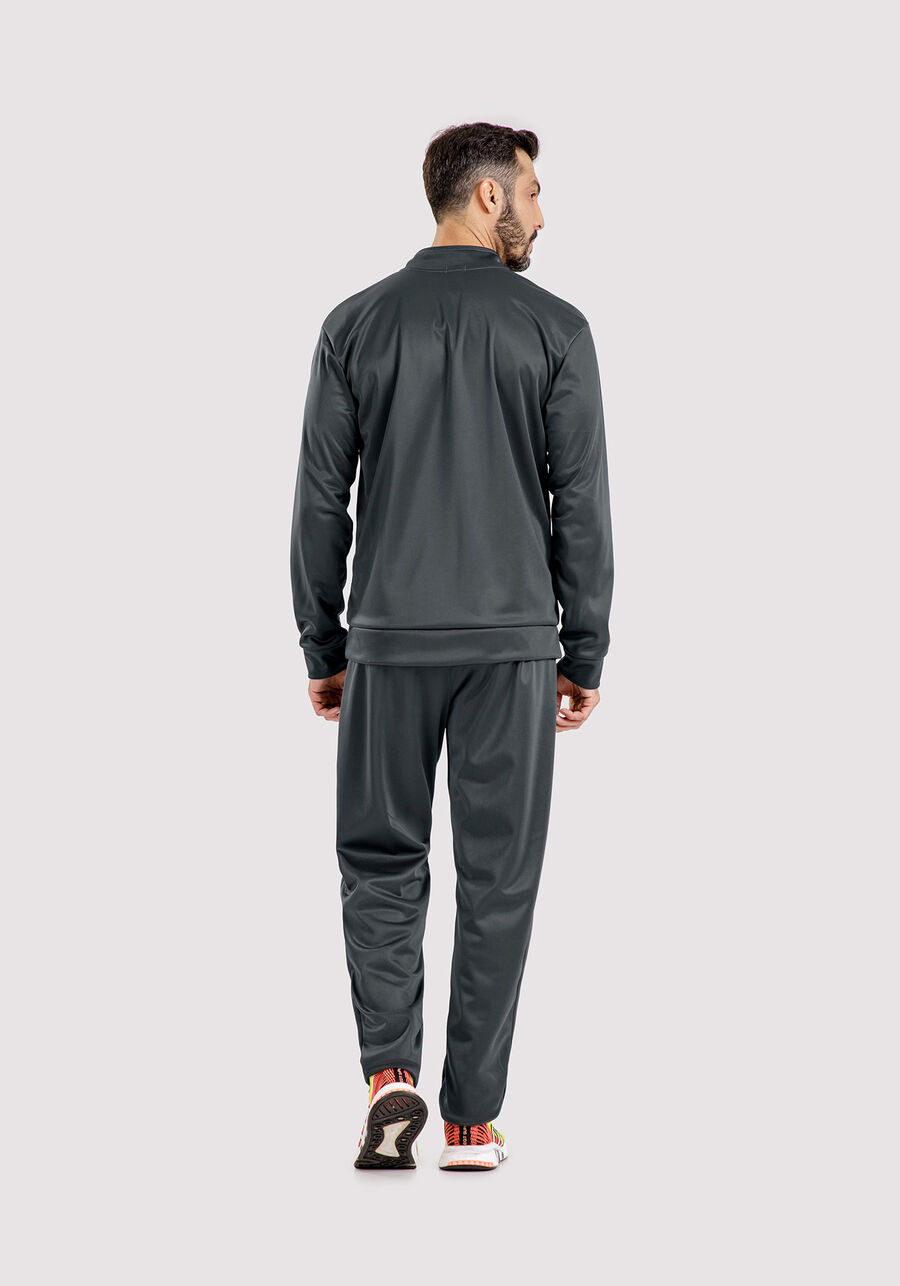 Conjunto Masculino em Malha com Recortes, CINZA NOTI. Conjunto Masculino em Malha com Recortes, CINZA NOTI, large.