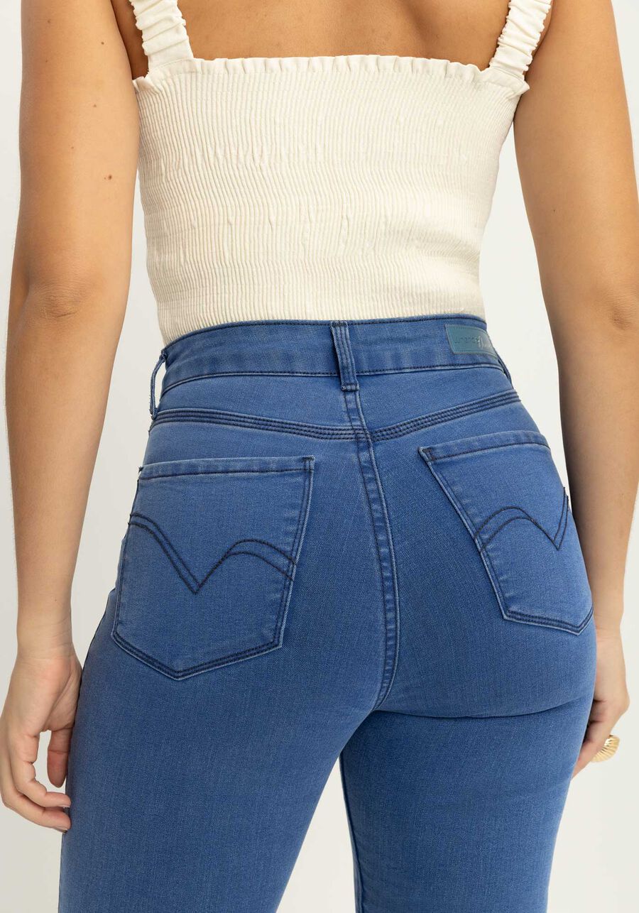 Calça Skinny Jeans Amaciada Com Cintura Alta Chapa Barriga, . Calça Skinny Jeans Amaciada Com Cintura Alta Chapa Barriga, , large.