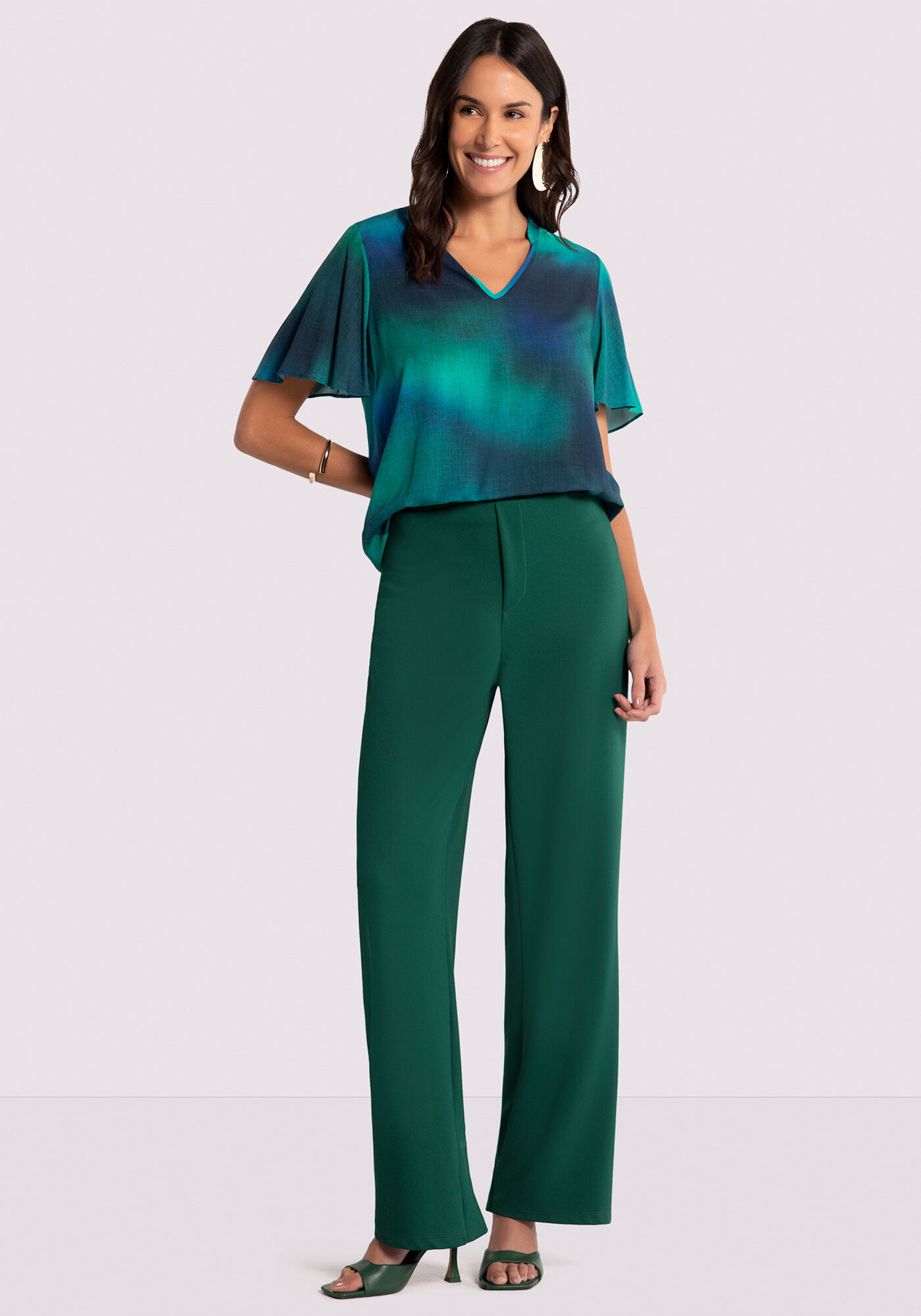 Blusa shop flare estampada