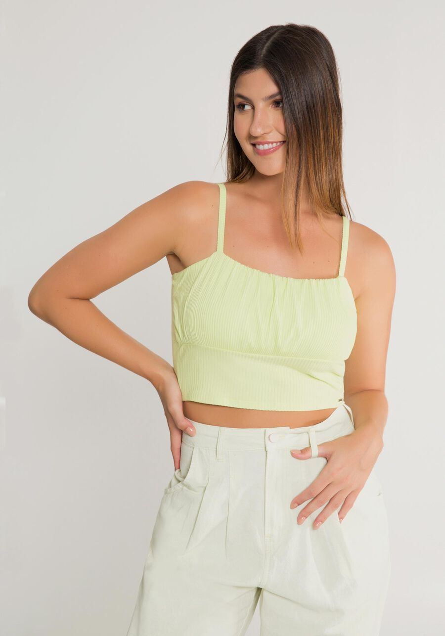 Blusa Cropped Canelada com Busto Franzido, . Blusa Cropped Canelada com Busto Franzido, , large.