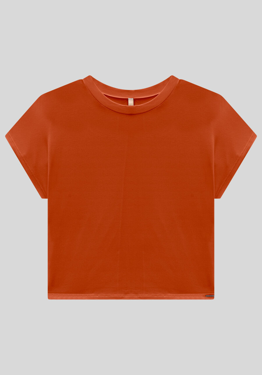 Blusa em Manga Viscose com Manga Curta, . Blusa em Manga Viscose com Manga Curta, , large.