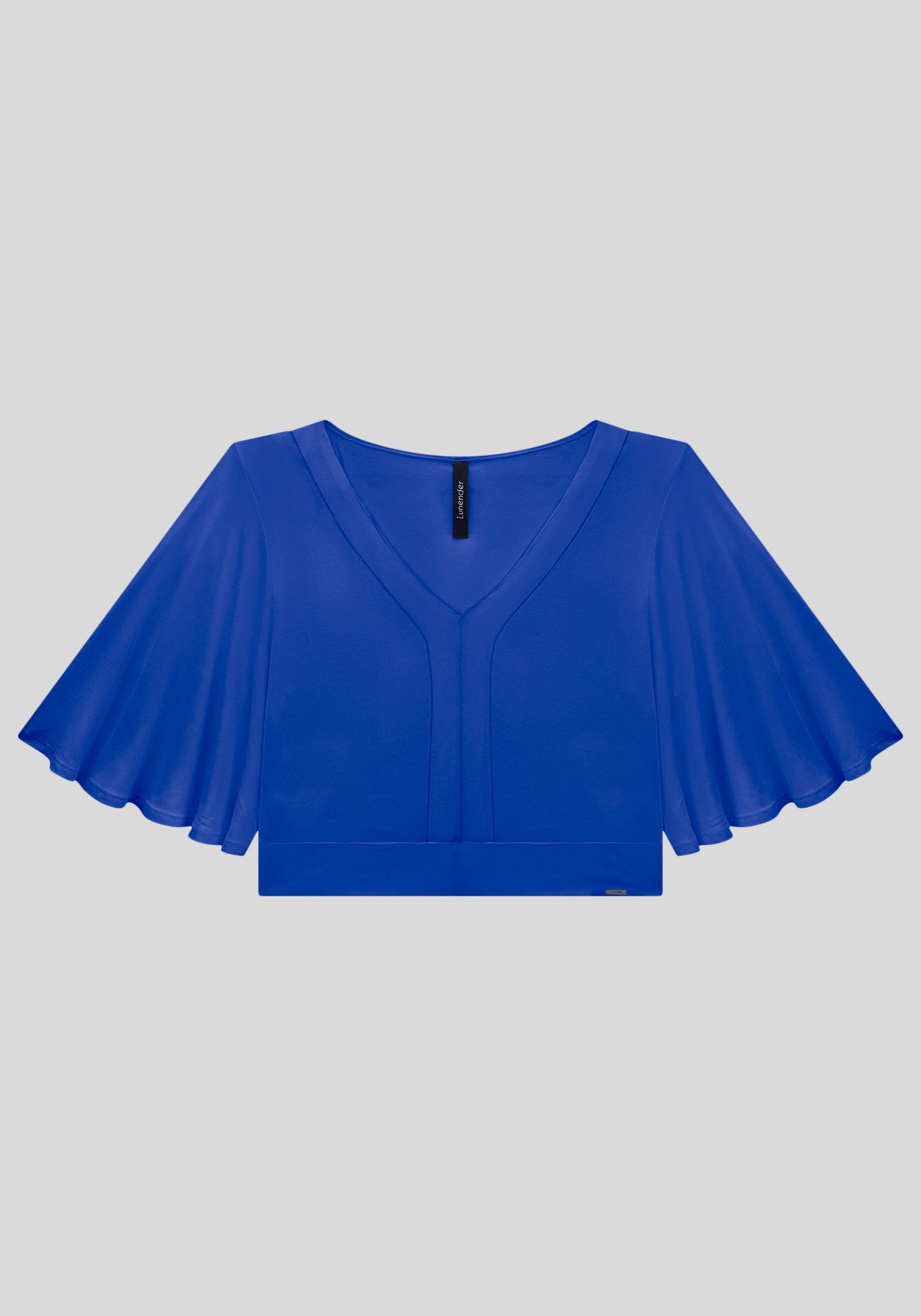 Blusa Cropped em Malha Viscose com Manga Flare, , large.
