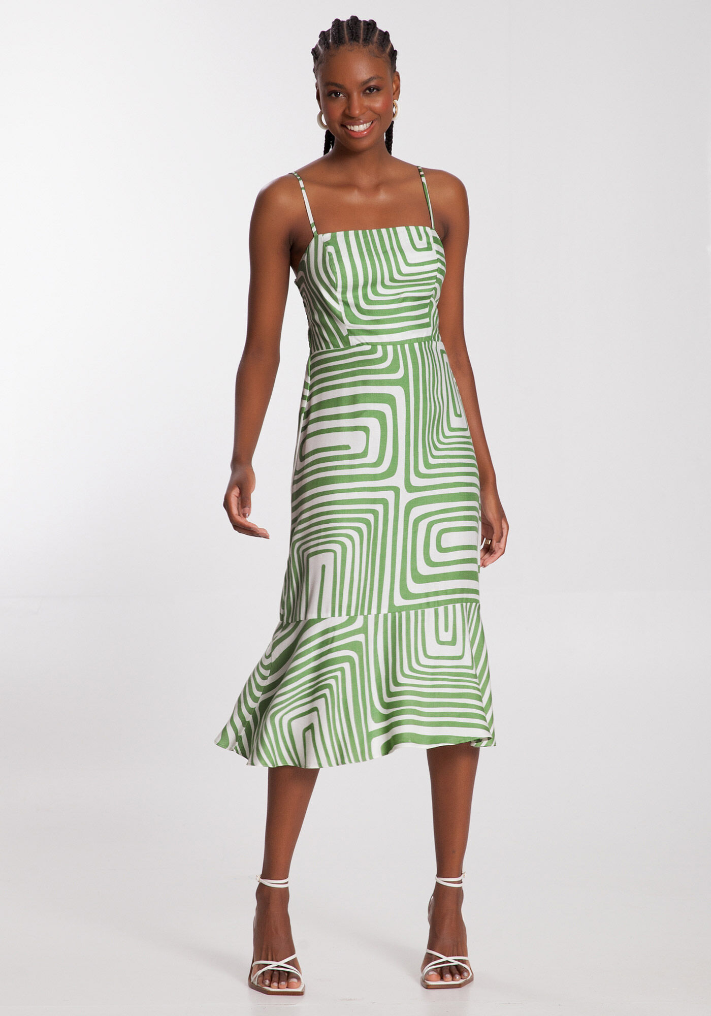 Vestido hotsell midi decotado