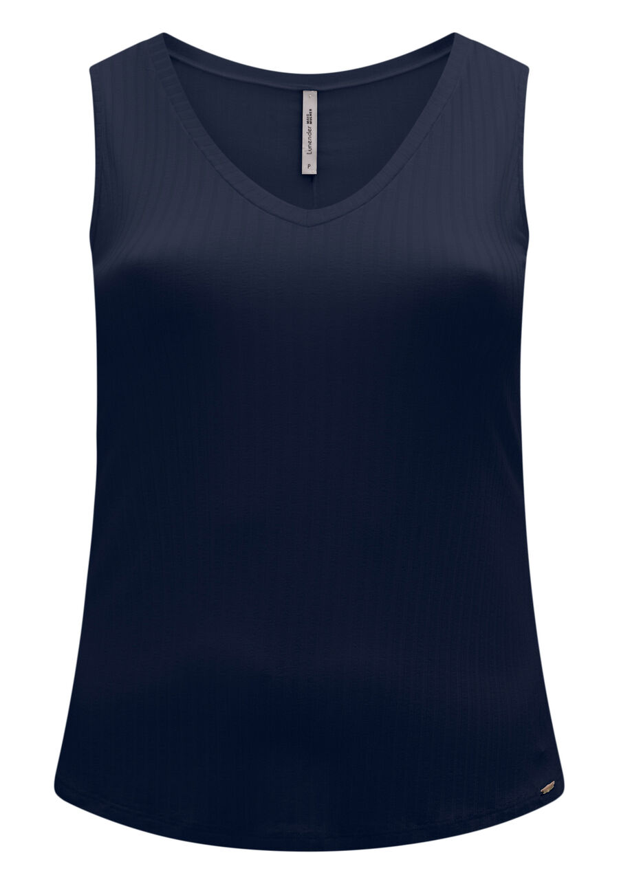Blusa Regata Canelada De Alças Largas Em Malha De Viscose, MARINHO ACTION. Blusa Regata Canelada De Alças Largas Em Malha De Viscose, MARINHO ACTION, large.