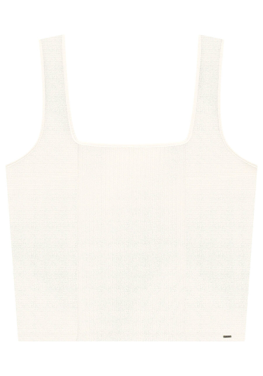 Blusa Básica Plus Size com Decote Quadrado, BRANCO OFF WHITE. Blusa Básica Plus Size com Decote Quadrado, BRANCO OFF WHITE, large.