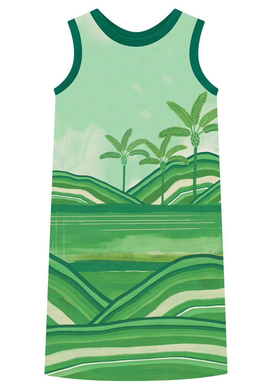 Vestido Curto em Malha e Tecido Estampado, . Vestido Curto em Malha e Tecido Estampado, , large.