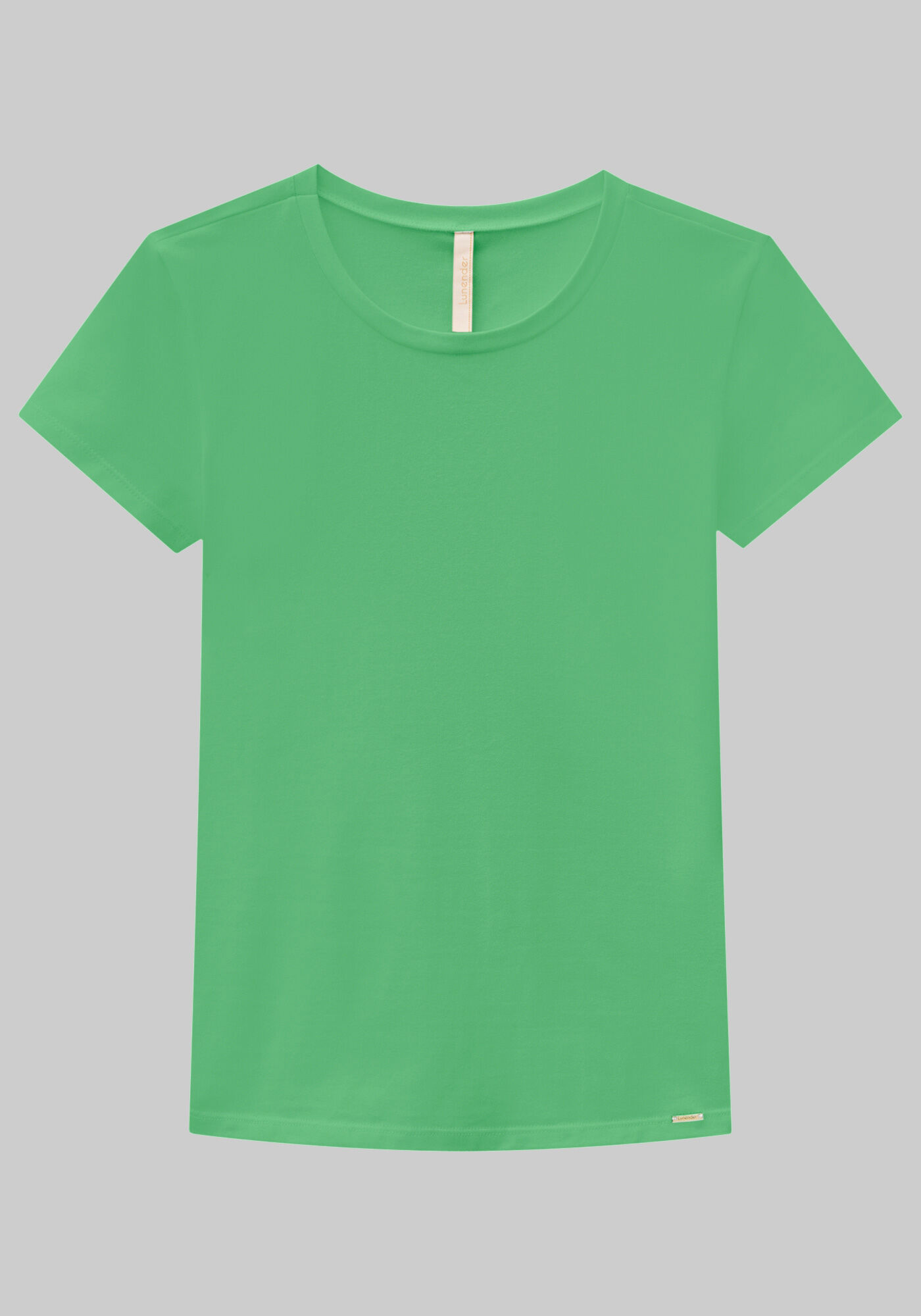 Blusa B&aacute;sica de Mangas Curtas Em Malha De Algod&atilde;o E Elastano, , large.