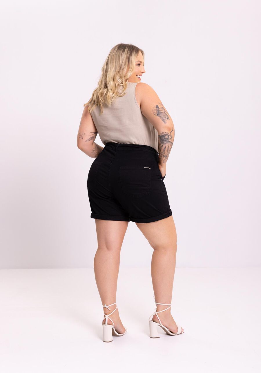 Shorts Boyfriend Plus Size Com Bolsos Em Sarja Com Elastano, . Shorts Boyfriend Plus Size Com Bolsos Em Sarja Com Elastano, , large.