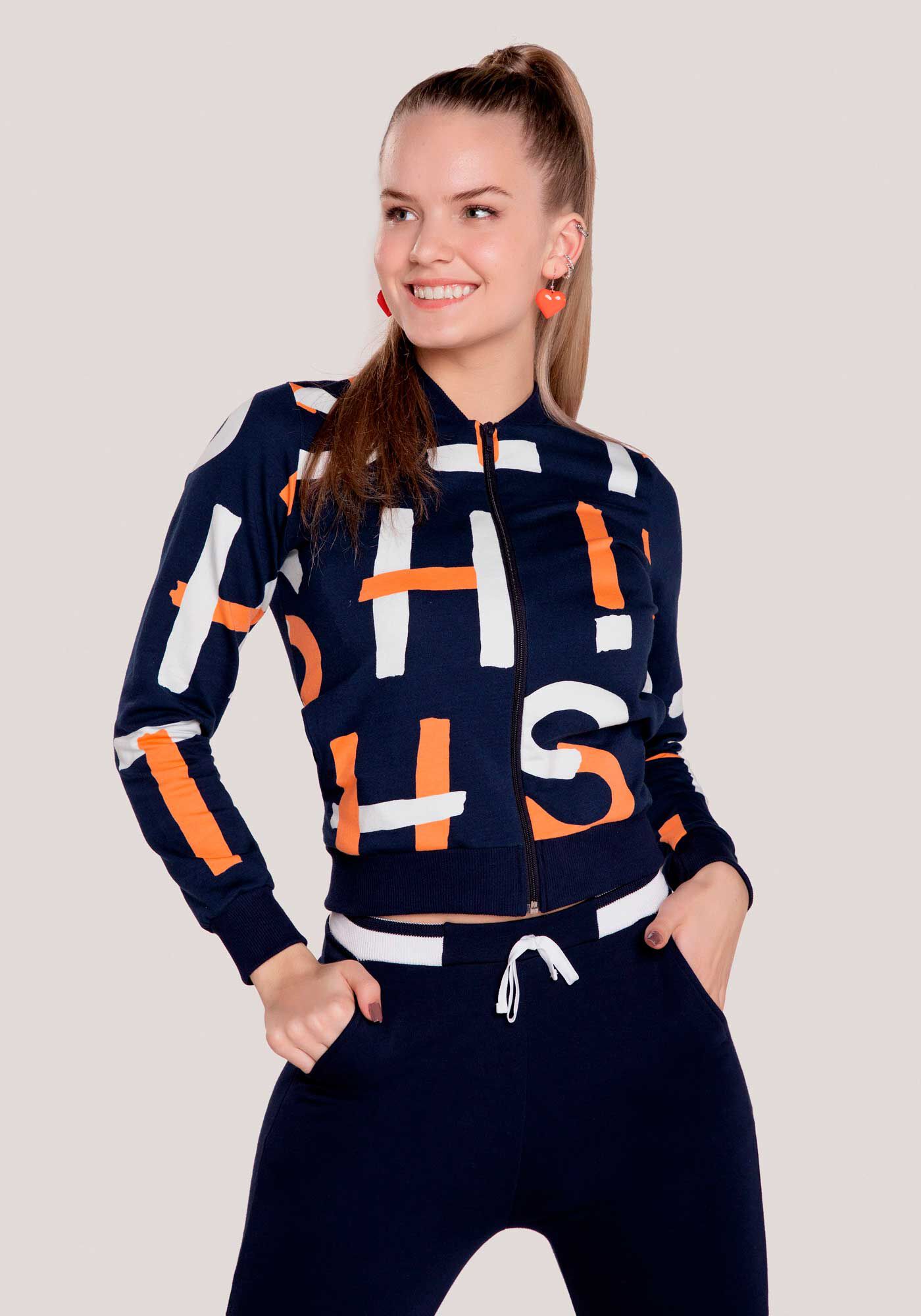 Jaqueta Estampada em Molecotton Juvenil Lunender