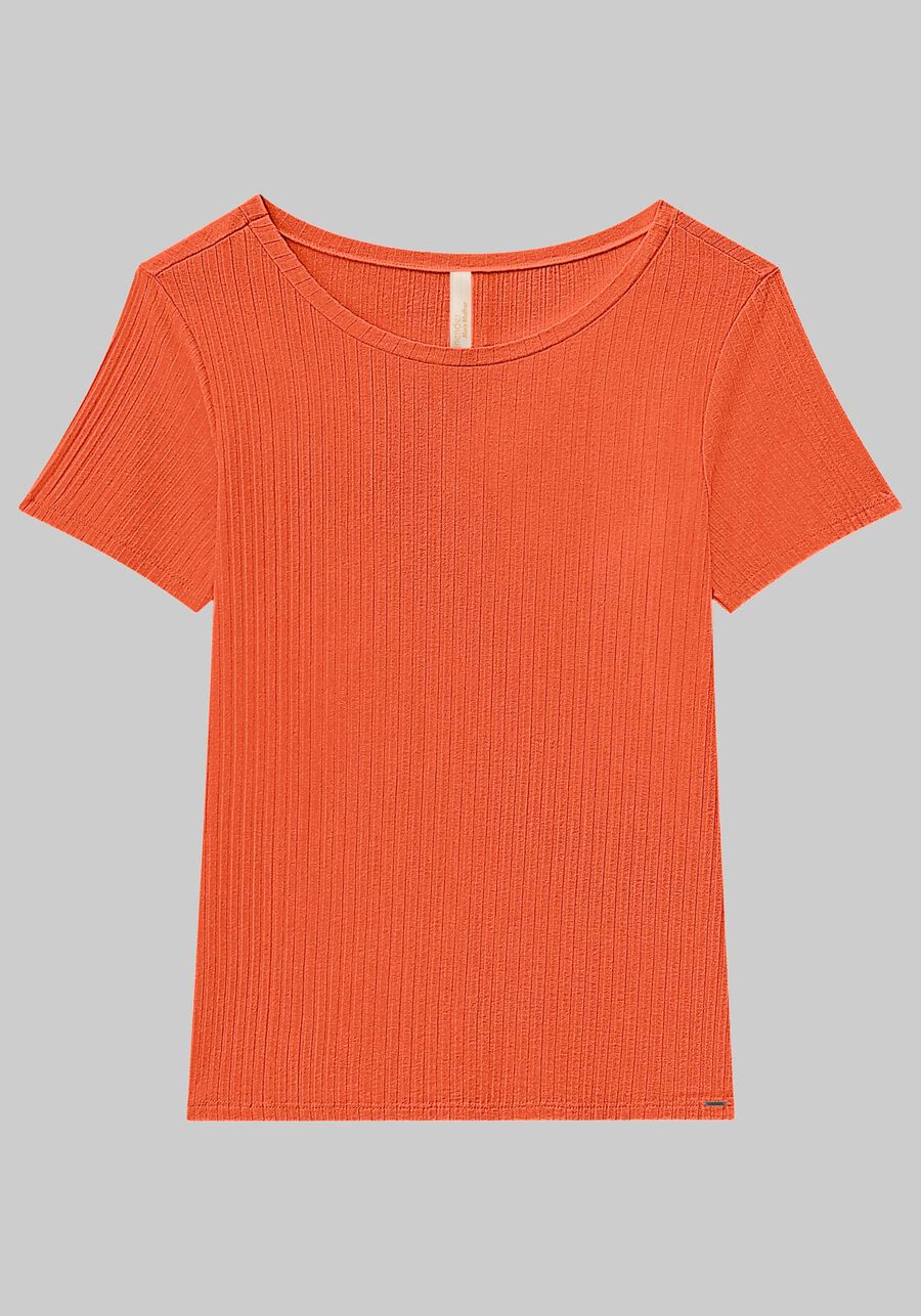 Blusa De Mangas Curtas Em Malha Canelada De Viscose, . Blusa De Mangas Curtas Em Malha Canelada De Viscose, , large.