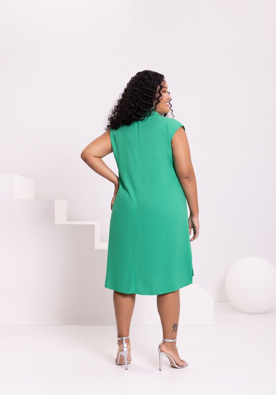 Vestido Curto Com Decote V E Gola Camisa Em Viscose, . Vestido Curto Com Decote V E Gola Camisa Em Viscose, , large.