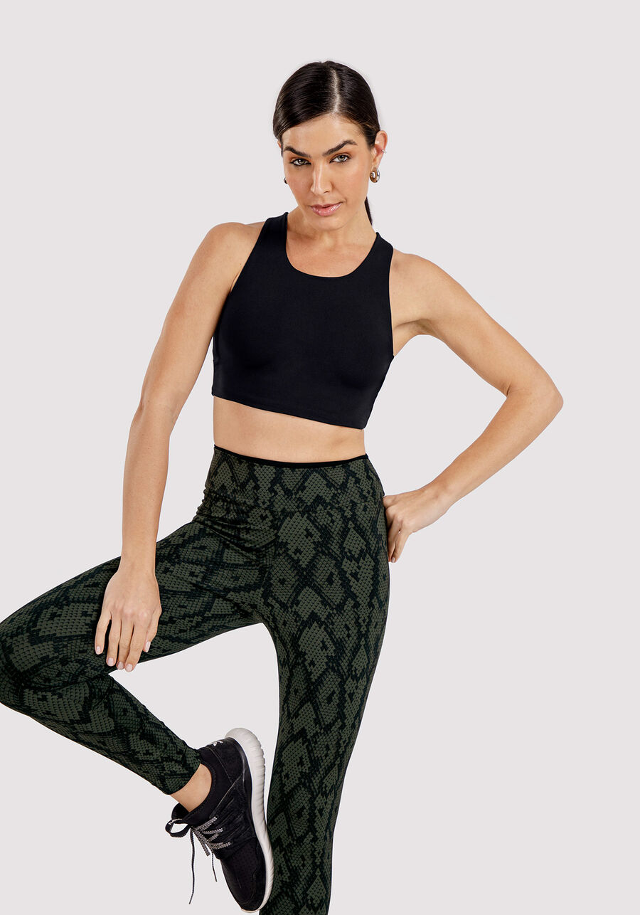 Calça Legging Cintura Alta Animal Print, VERDE PANTANO. Calça Legging Cintura Alta Animal Print, VERDE PANTANO, large.