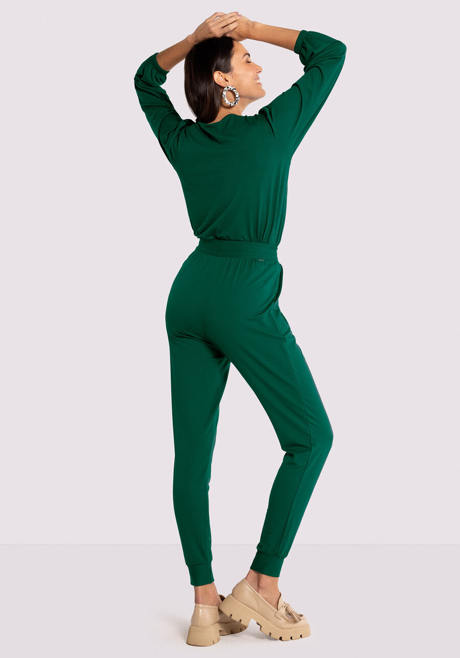 Calça Jogger em Moletom MVS com Bolsos, VERDE ARABESQUE, large.