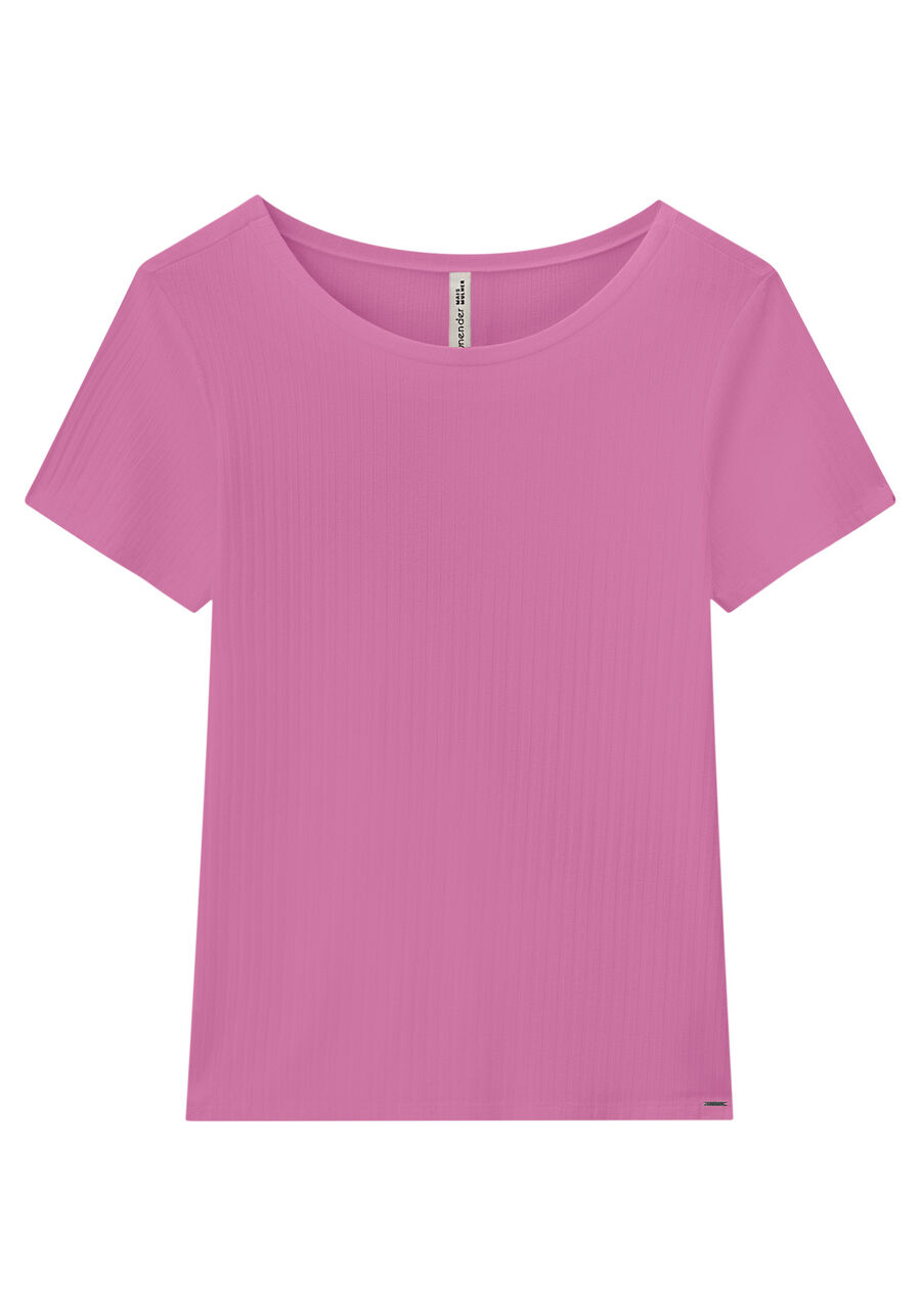 Blusa De Mangas Curtas Em Malha Canelada De Viscose, . Blusa De Mangas Curtas Em Malha Canelada De Viscose, , large.
