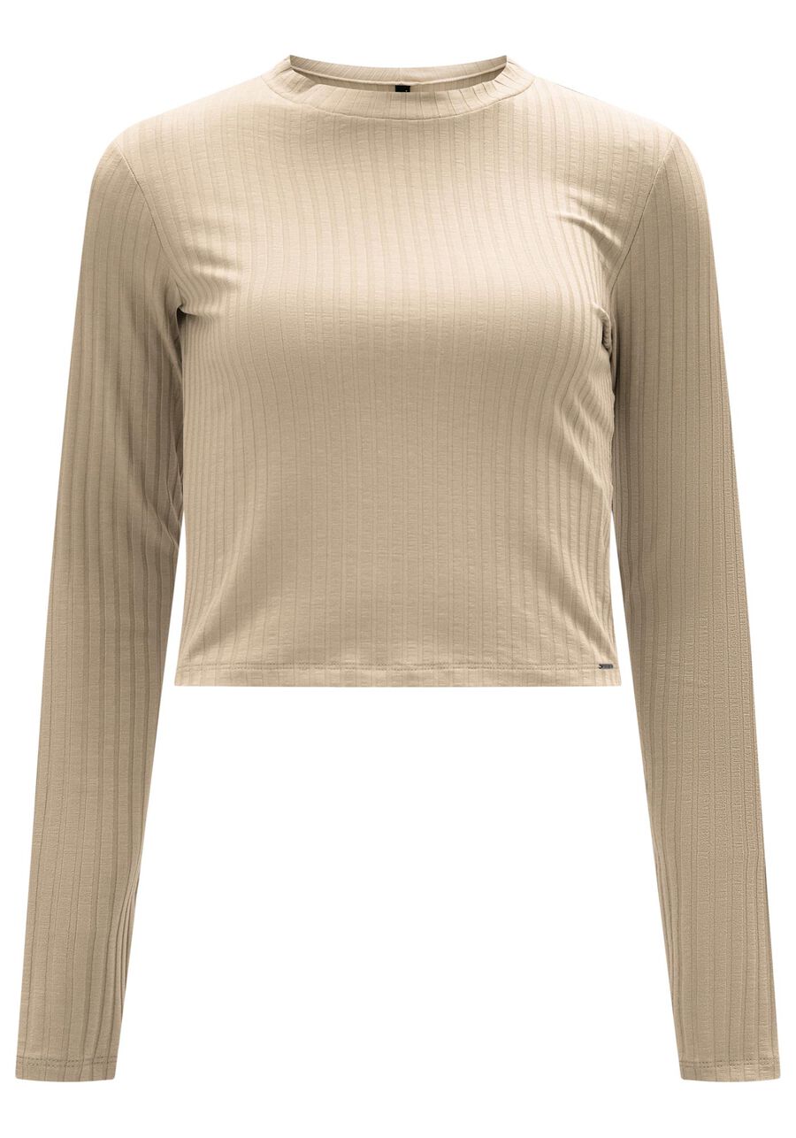 Blusa Manga Longa Canelada Básica com Gola, . Blusa Manga Longa Canelada Básica com Gola, , large.