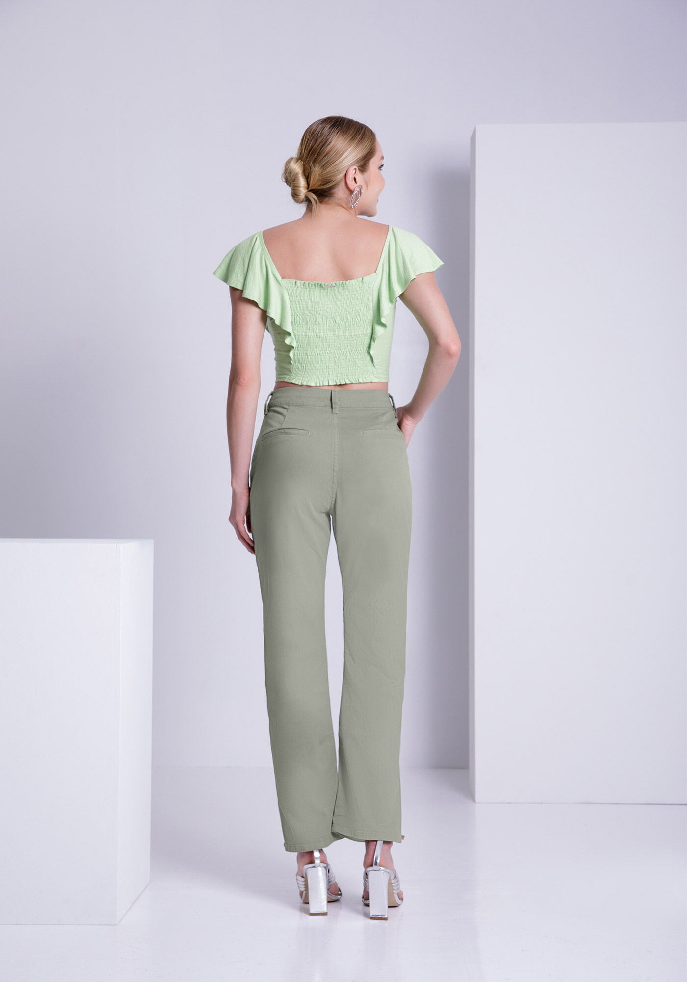 Blazer Sarja Alfaiataria com Elastano, VERDE CORAL, large.