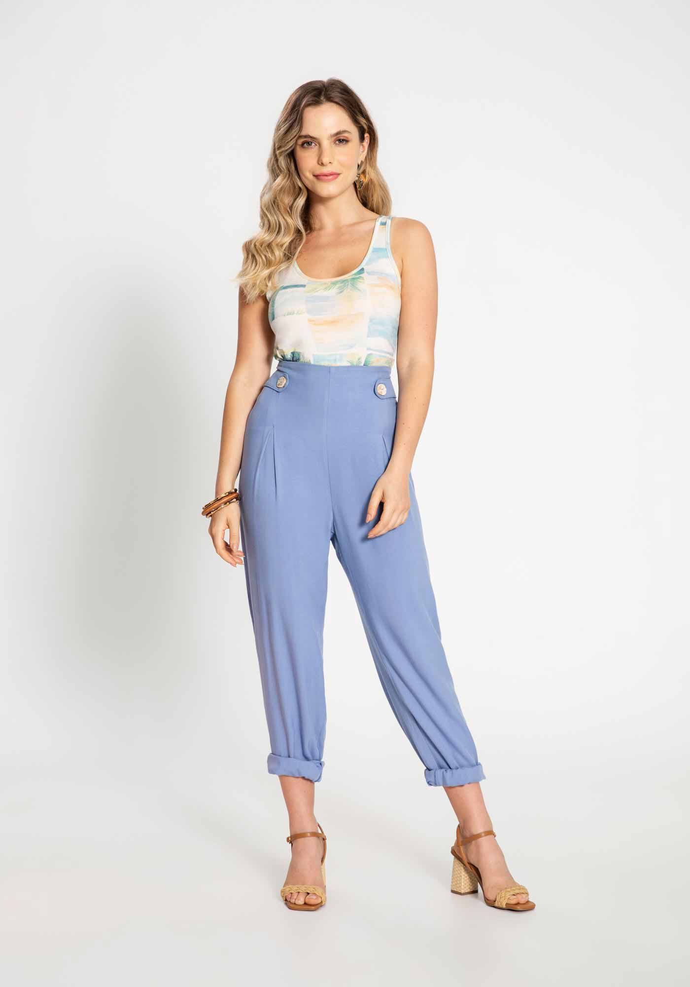 Regata Viscose com Elastano Estampada, , large.