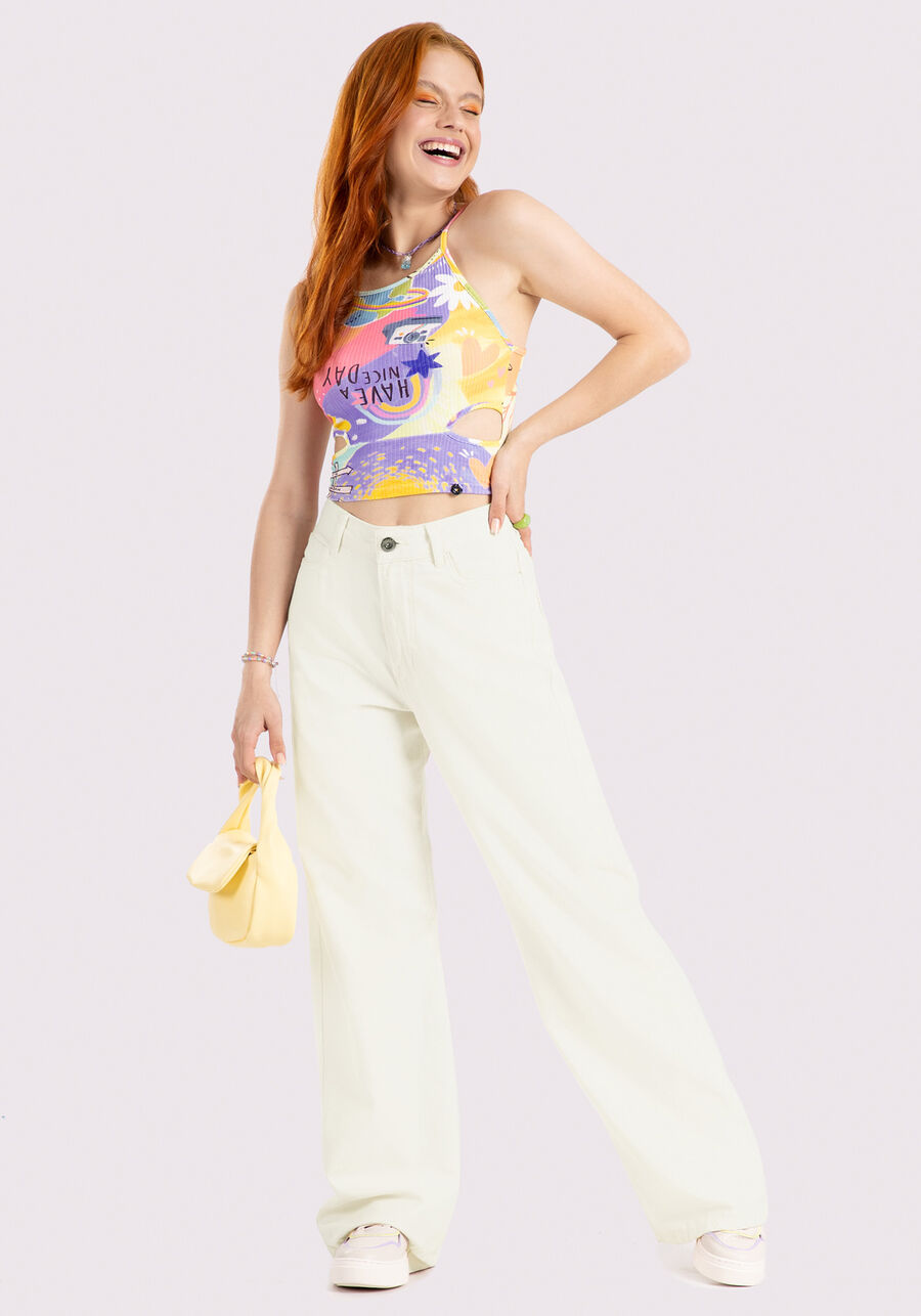 Blusa Cropped Juvenil Canelada com Cut Lateral, . Blusa Cropped Juvenil Canelada com Cut Lateral, , large.