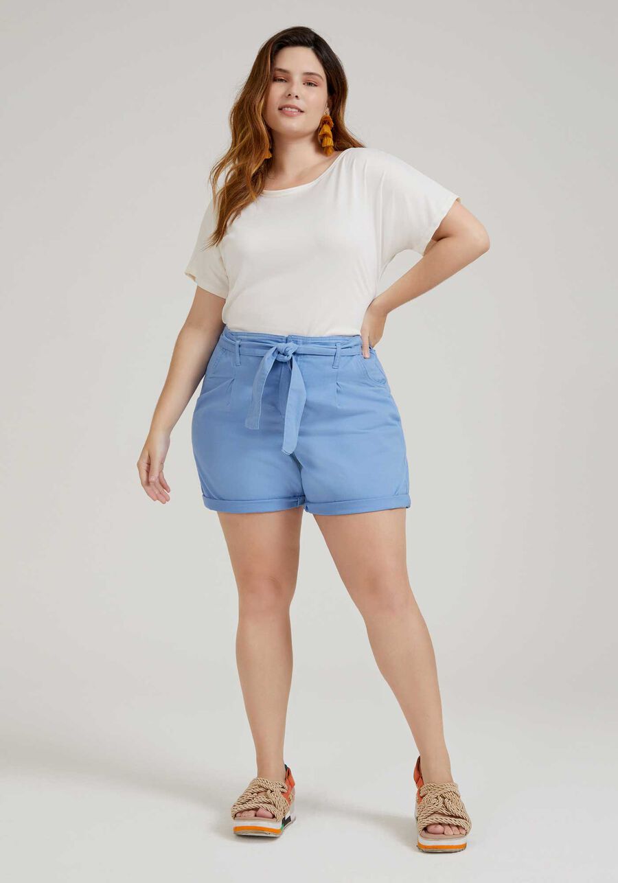 Shorts Sarja Plus Size Clochard com Cinto, . Shorts Sarja Plus Size Clochard com Cinto, , large.