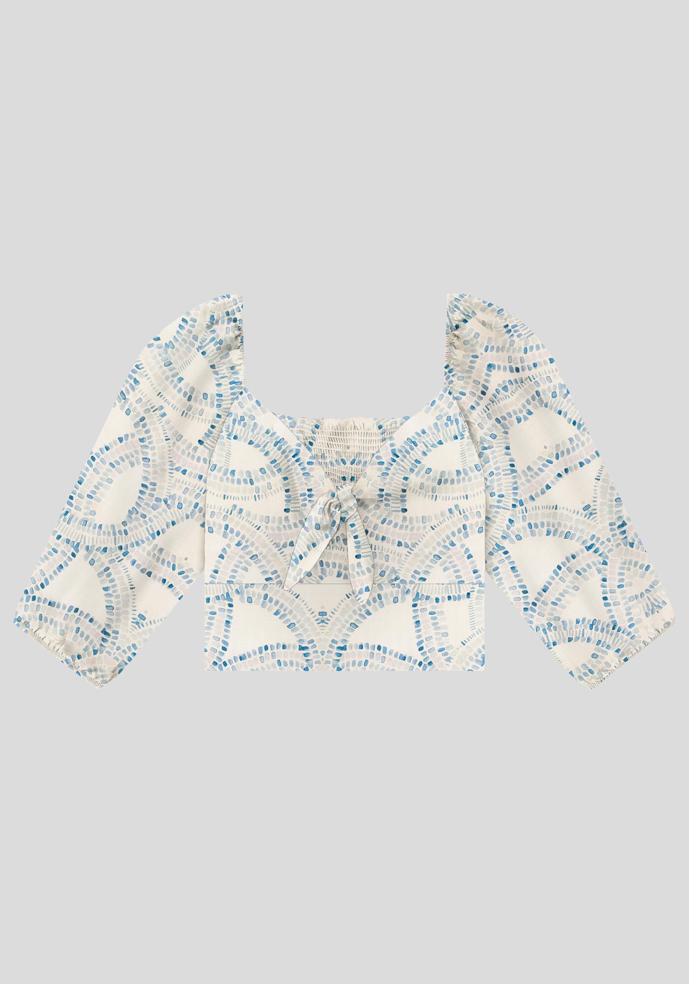 Blusa Cropped em Viscose com La&ccedil;o, , large.