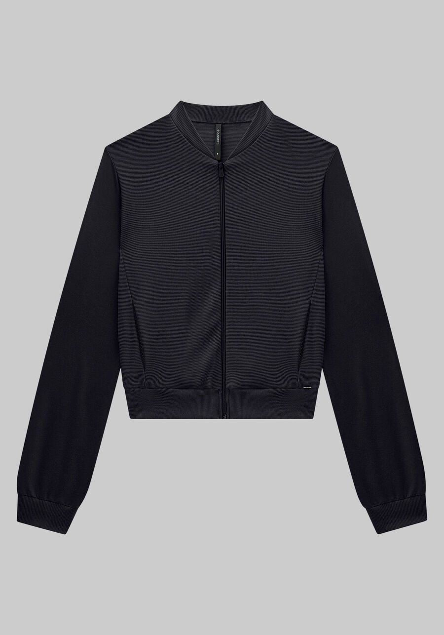 Jaqueta Bomber em Moletom com Bolsos, . Jaqueta Bomber em Moletom com Bolsos, , large.