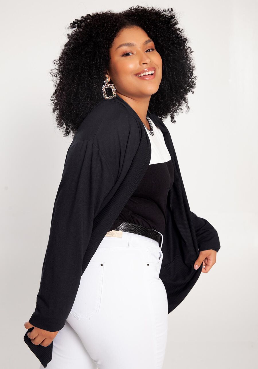 Cardigan Plus Size em Moletom Alongado, . Cardigan Plus Size em Moletom Alongado, , large.