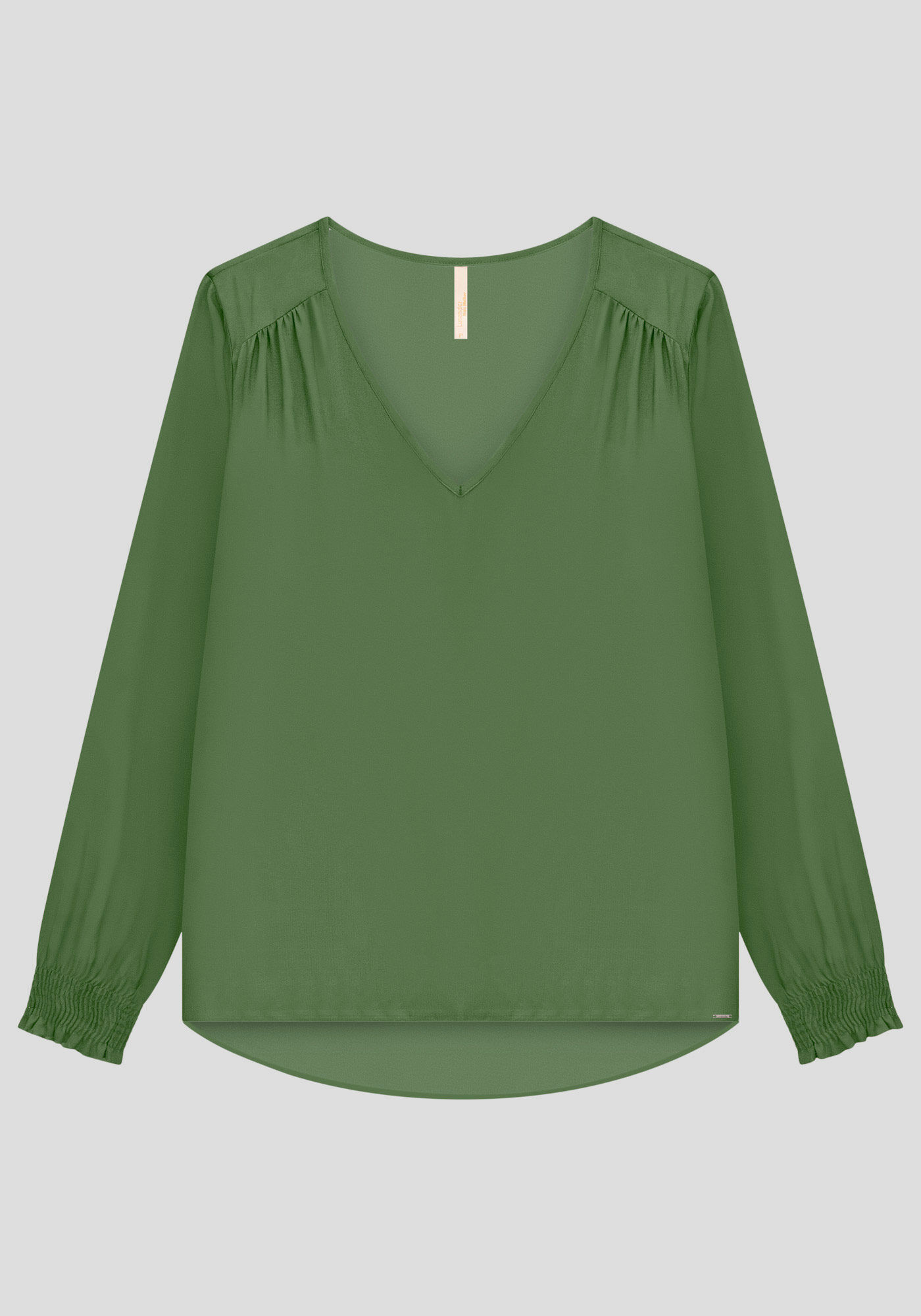 Blusa Plus Size em Viscose com Comprimento Mullet, VERDE NATIVE, large.