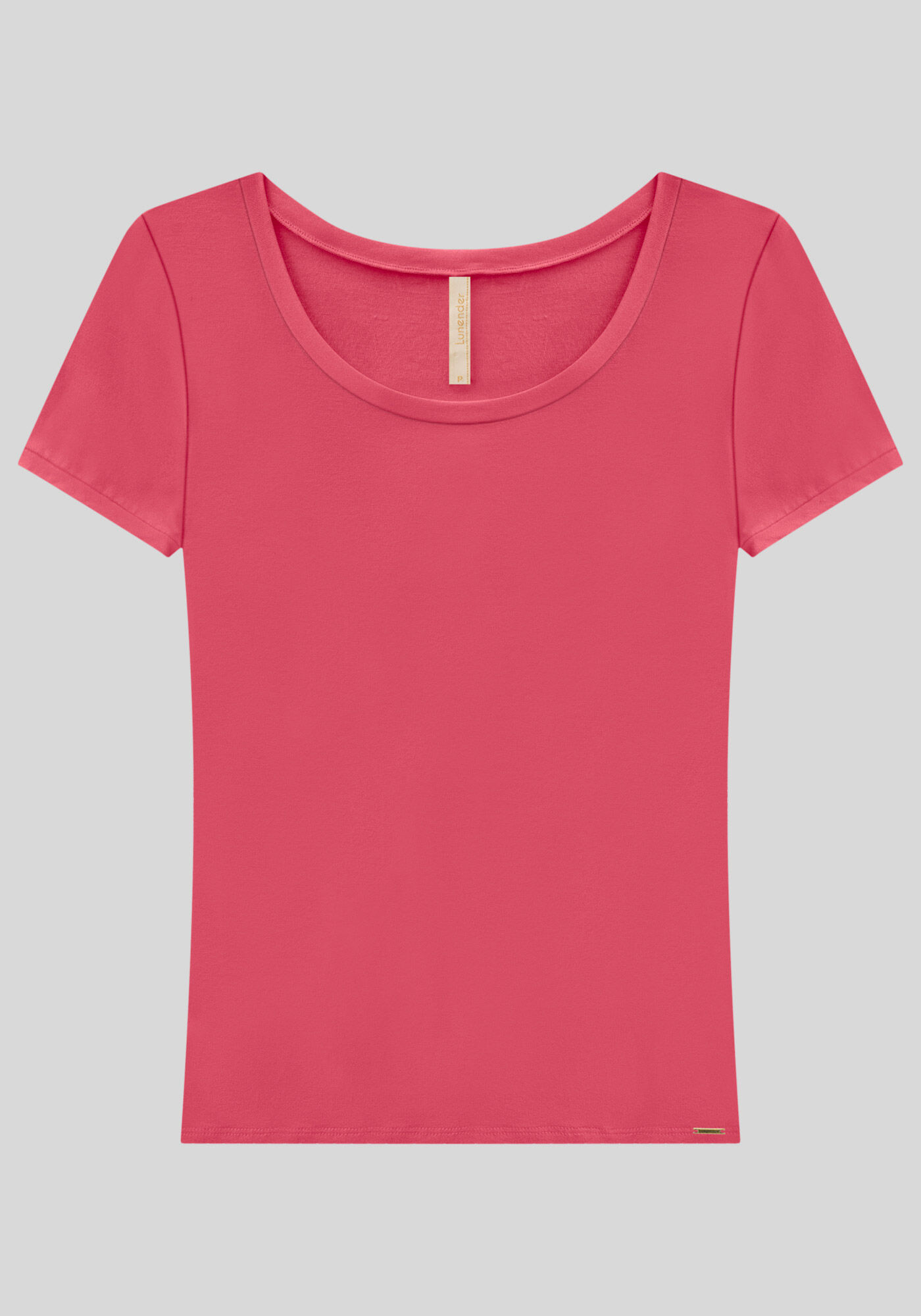 Blusa B&aacute;sica Lisa De Mangas Curtas Em Malha De Viscose, , large.