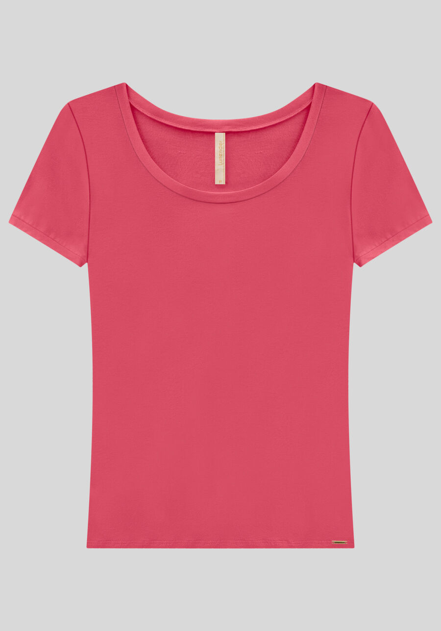 Blusa Básica Lisa De Mangas Curtas Em Malha De Viscose, . Blusa Básica Lisa De Mangas Curtas Em Malha De Viscose, , large.