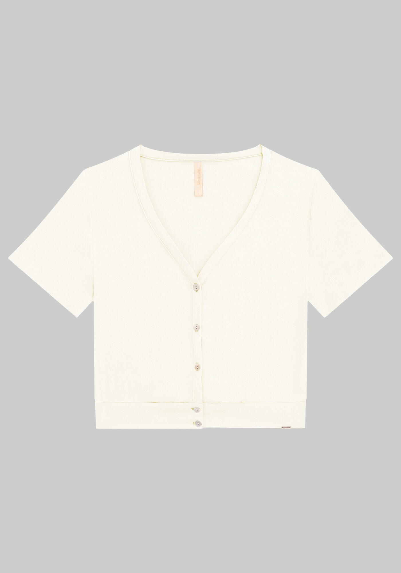 Camisa Manga Curta em Viscose Cropped, , large.