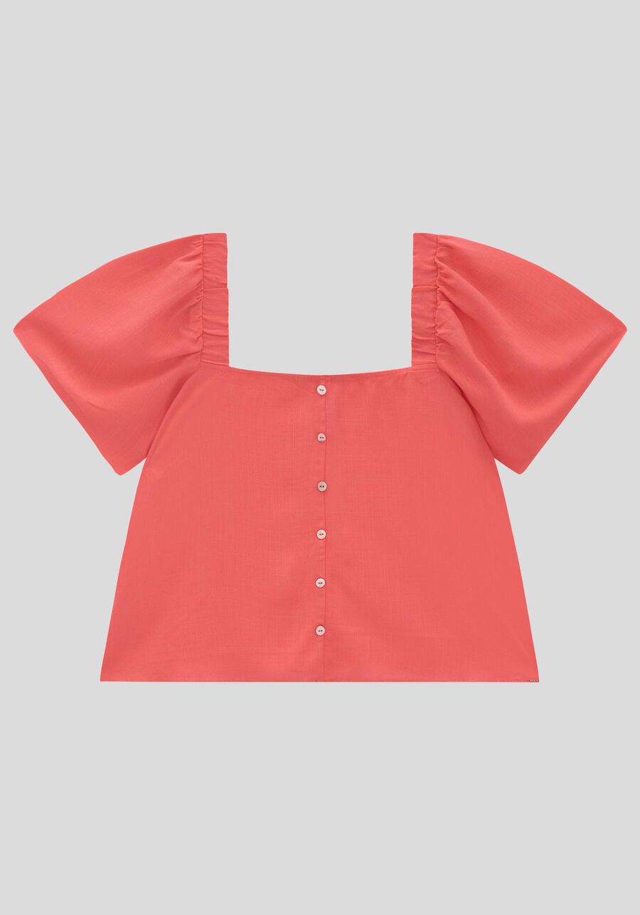 Blusa Plus Size com Botões e Decote Quadrado, , large.