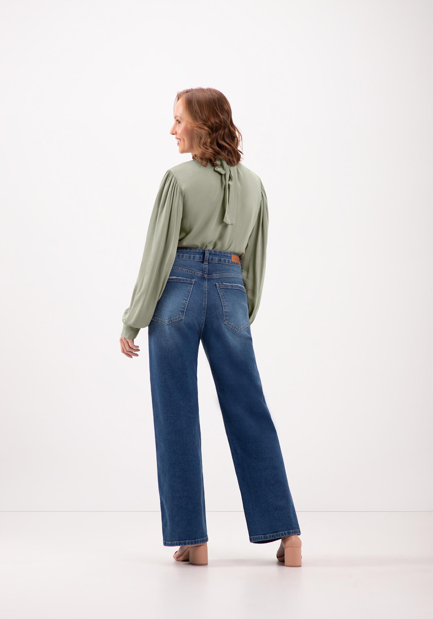 Cal&ccedil;a Jeans Wide Leg Com Cintura Alta Para Pequenas, JEANS, large.