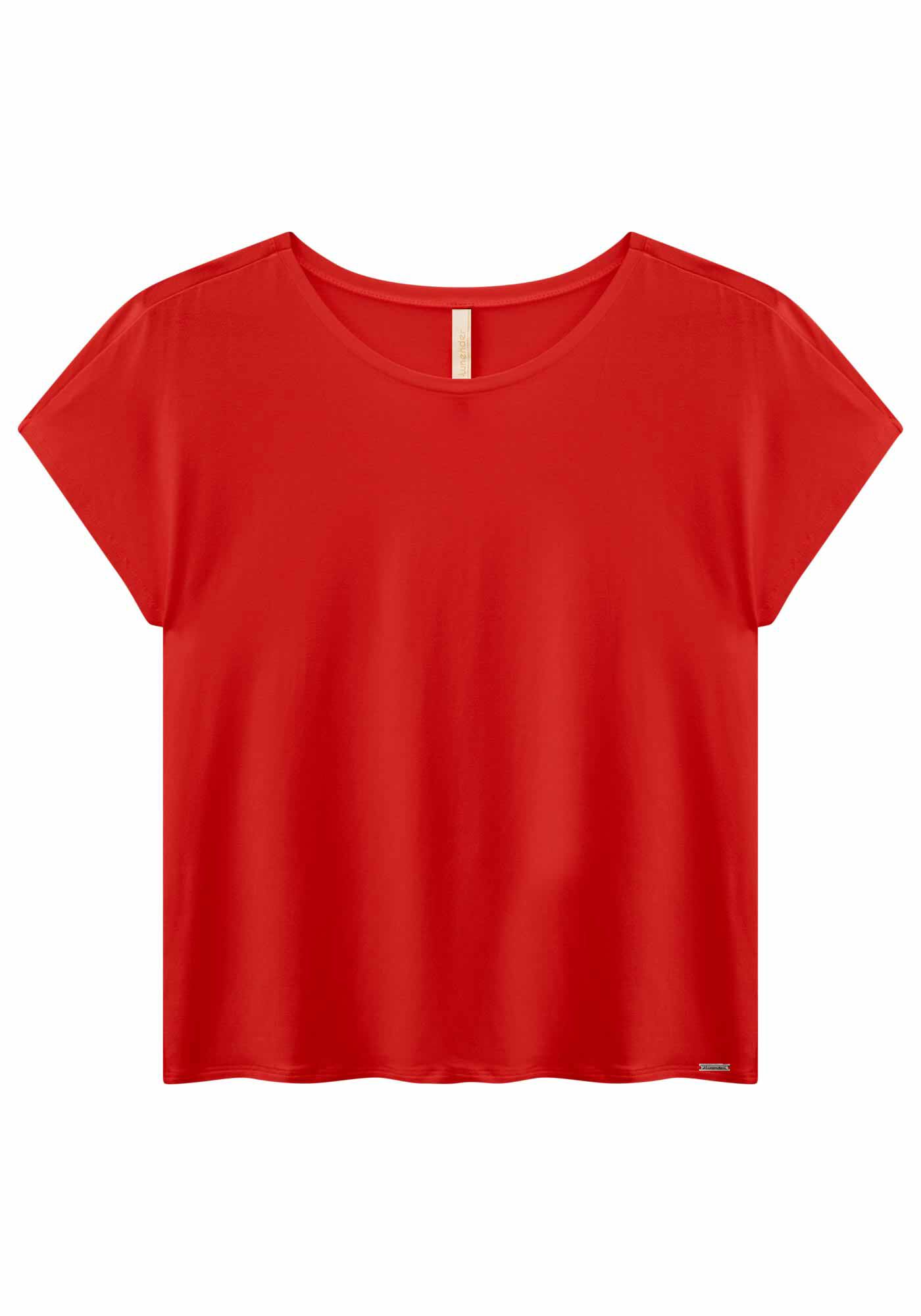 Blusa Lisa B&aacute;sica Em Malha De Viscose Com Elastano, , large.