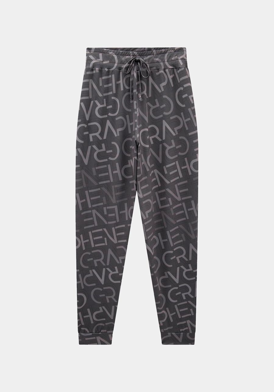 Calça Jogging Cintura Alta Estampada, . Calça Jogging Cintura Alta Estampada, , large.