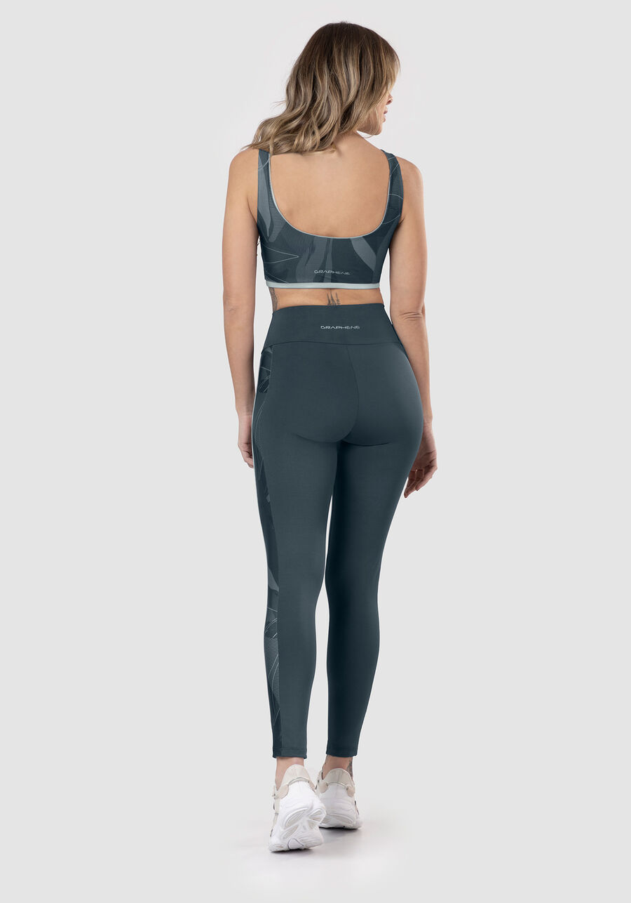 Calça Legging com Recorte Estampado, CINZA NOTI. Calça Legging com Recorte Estampado, CINZA NOTI, large.