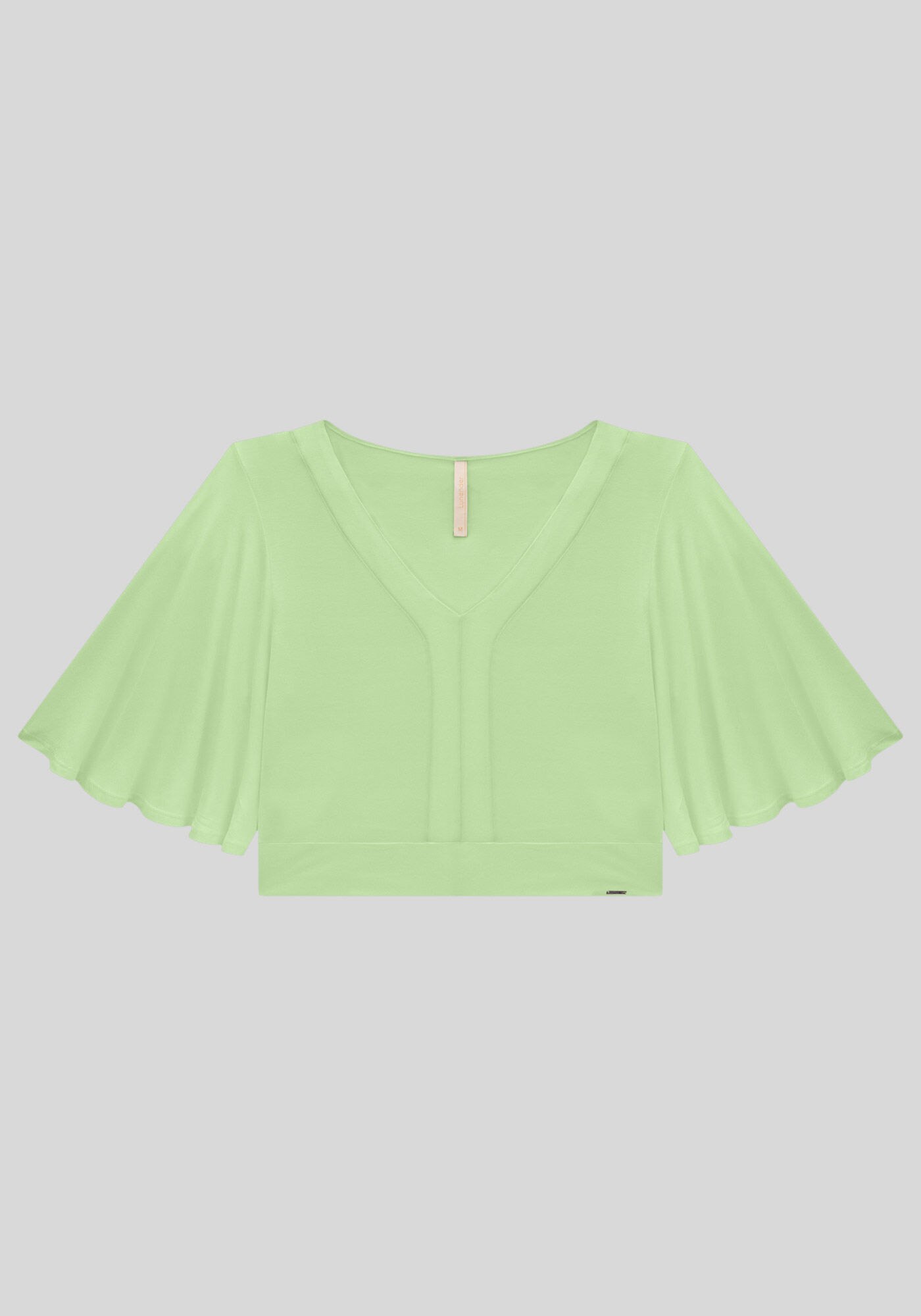 Blusa Cropped em Malha Viscose com Manga Flare, , large.