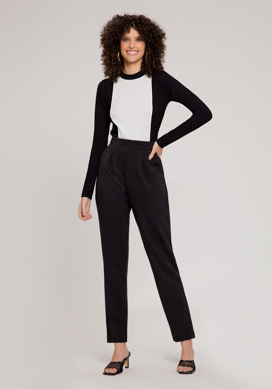 Blusa Manga Longa Canelada com Recorte, . Blusa Manga Longa Canelada com Recorte, , large.