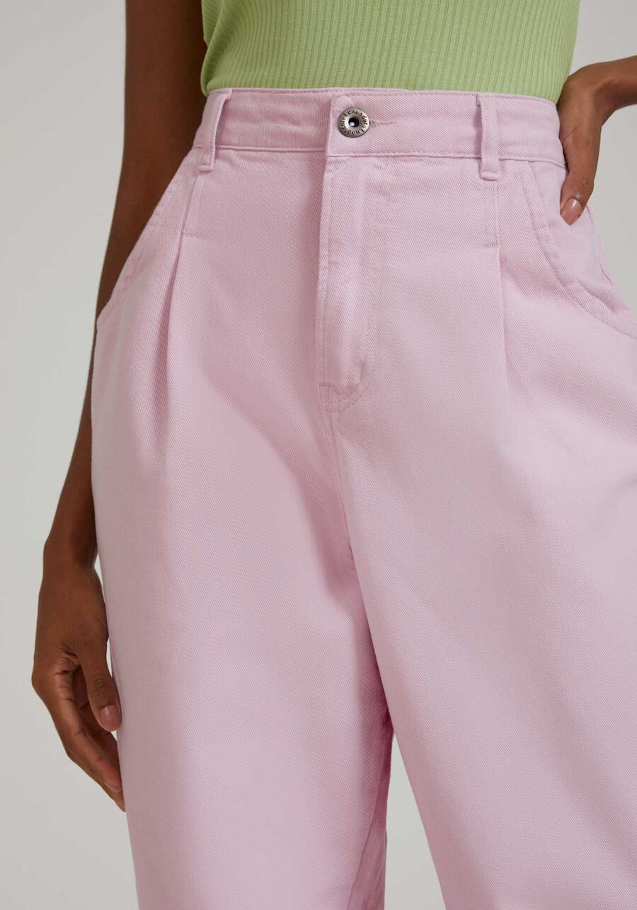 Calça Sarja Mommy com Cintura Alta, LILAS CHARMER. Calça Sarja Mommy com Cintura Alta, LILAS CHARMER, large.
